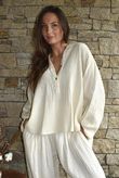 Annie Cushion Cotton Laurie Blouse Panna Cotta